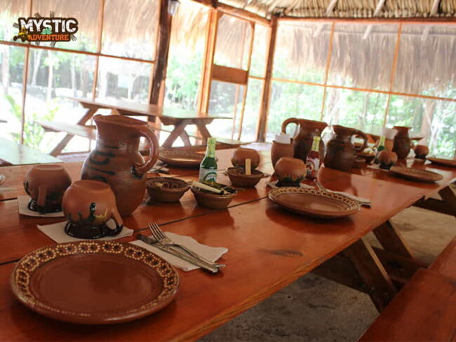 After the ATVs, the cenote, rappelling, zip lining, and the visit to the hidden cenote, it is time for some Mexican traditional food here at Tulum Tours From Riviera Maya!