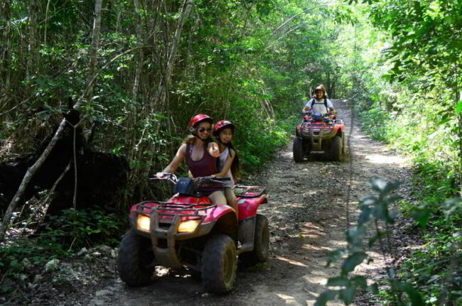 Have a thrilling adventure while driving ATVs through the jungle on our Full Day Coba Mayan Ruins and Jungle ATV Tour