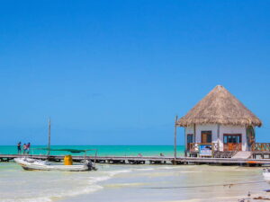 Get on a boat for a Full Day Holbox Excursion, visit a cenote and spend some time roaming around Holbox and its beautiful beach