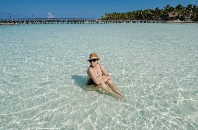 Best beach with no seaweed, a shallow natural pool, and crystal clear waters in North Beach Isla Mujeres - Isla Contoy and Isla Mujeres